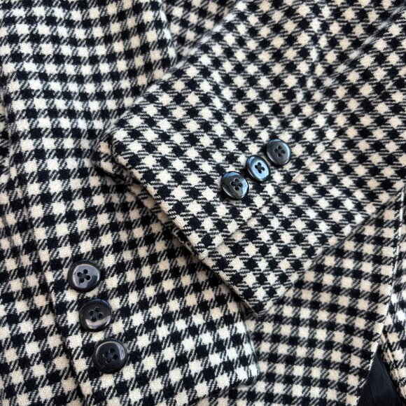 Vintage 100% wool Black and White Checkered Blazer - Picture 11 of 12
